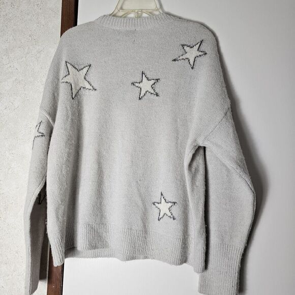 Rails Virgo Star Intarsia Sweater Grey White Women's Size Large Wool Cashmere - Picture 5 of 5
